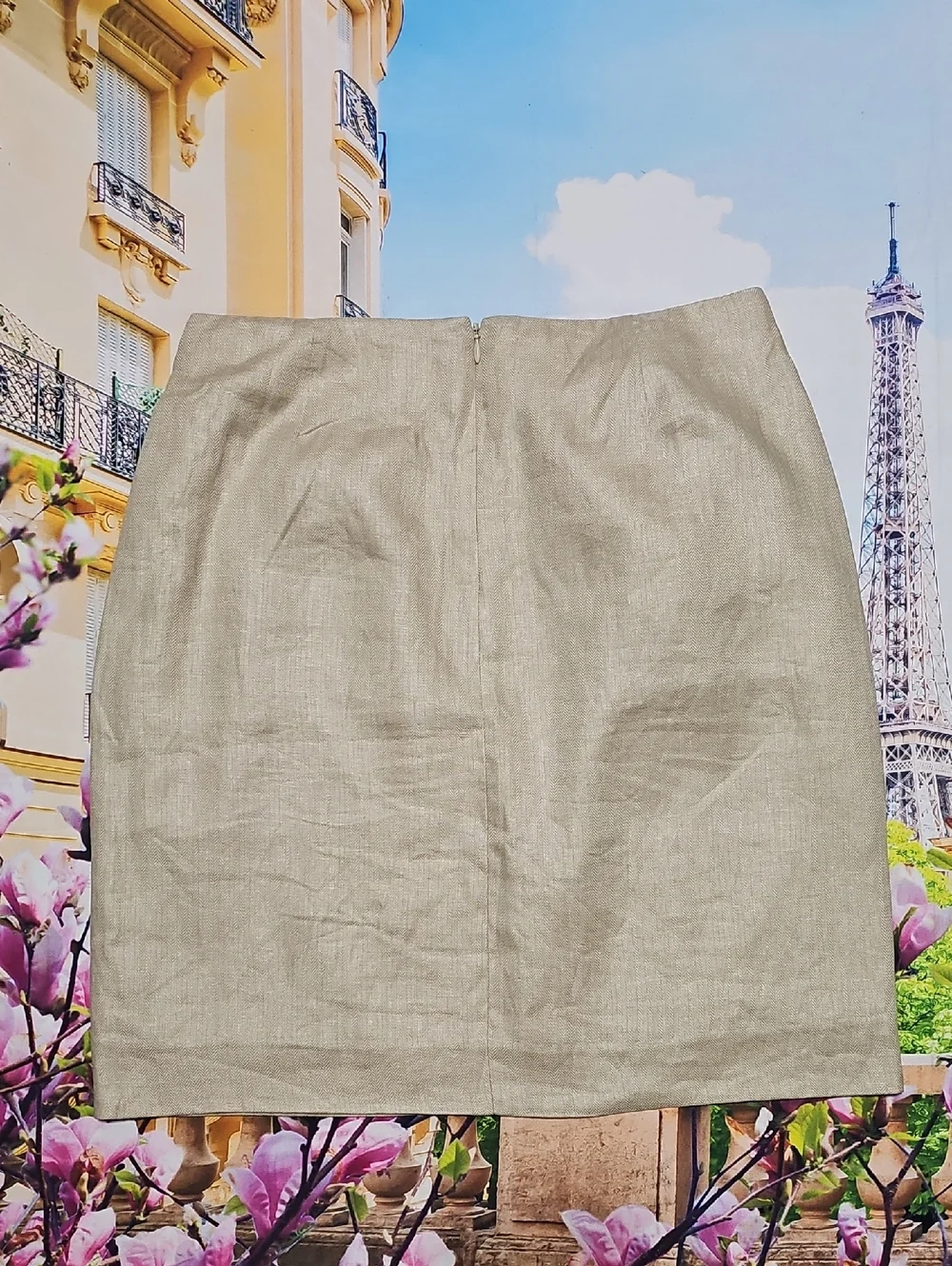 J.Crew Linen Elegant Tan Pencil Skirt Size‎ 6
